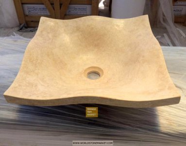 Travertine Leaf Wash Basin