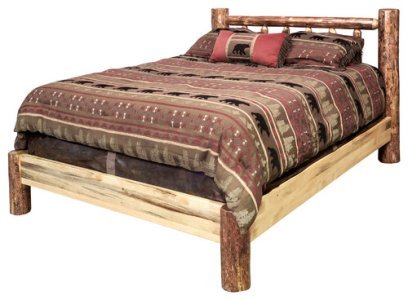Glacier Country Collection Queen Platform Log Bed